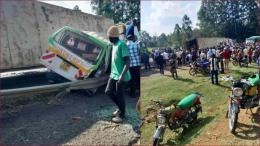 A trailer carrying logs fell on a PSV killing three people.